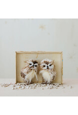 Faux Fur Owl, Brown & White, 2 Styles