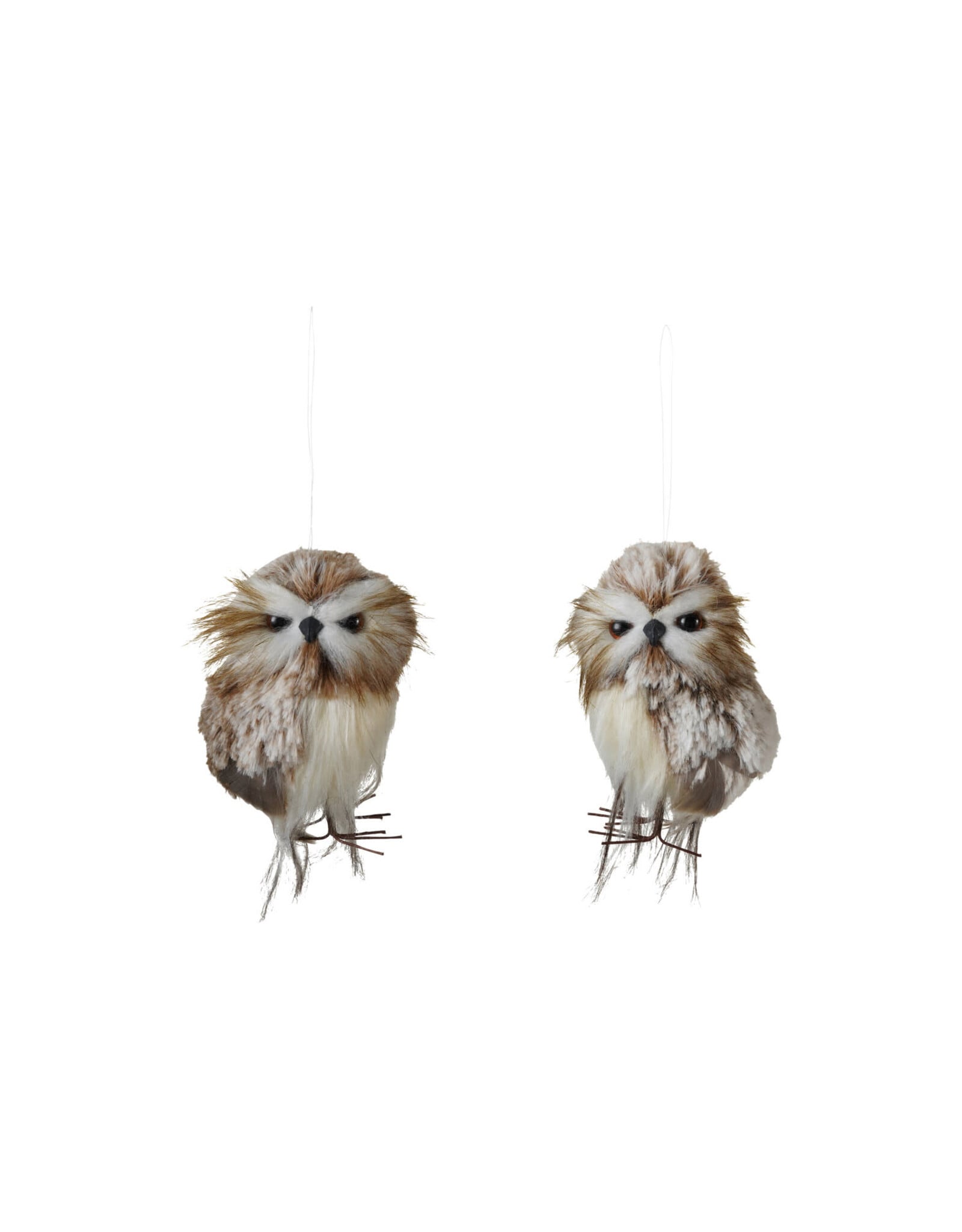 Faux Fur Owl, Brown & White, 2 Styles