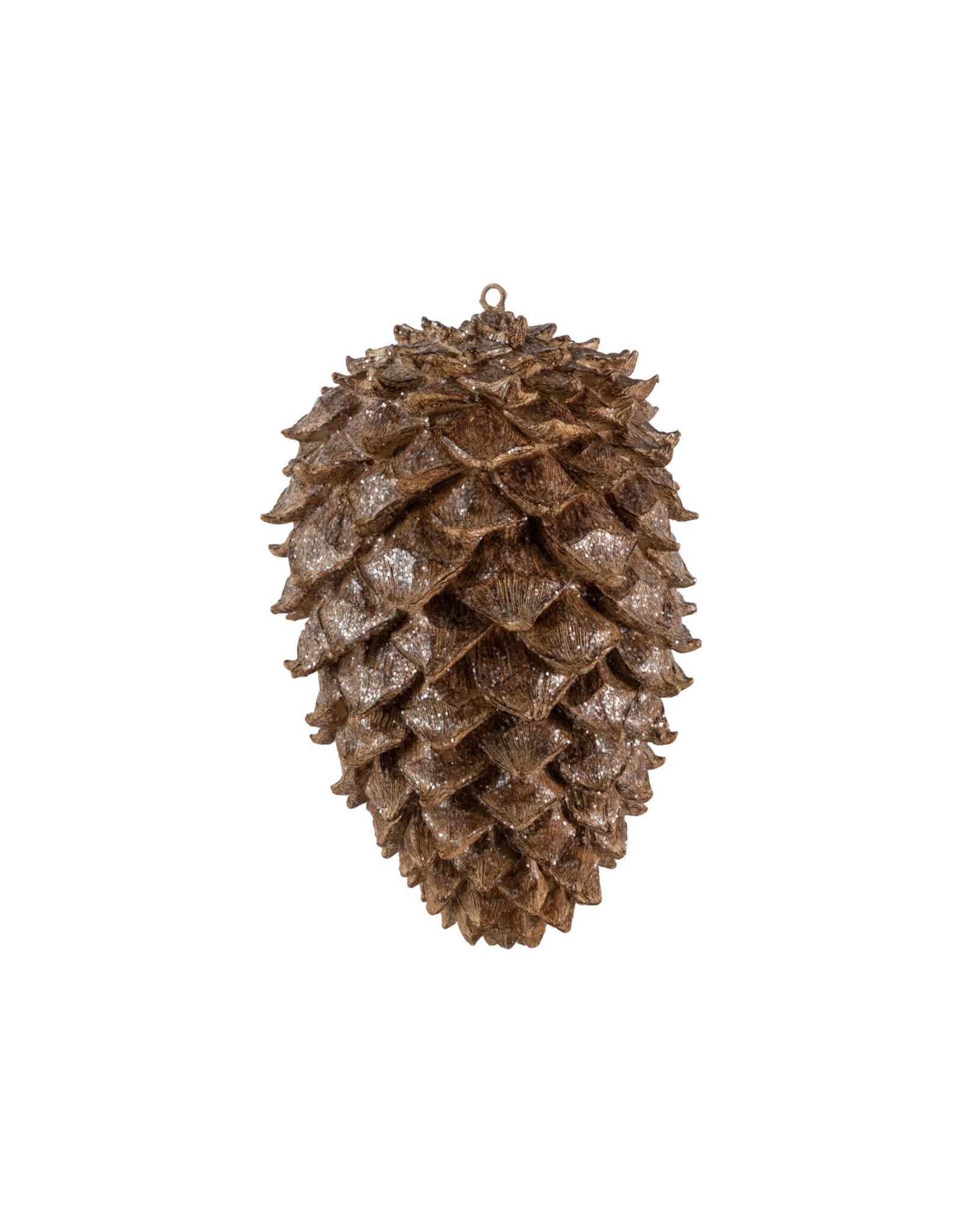 Resin Pinecone with Glitter, Brown Large