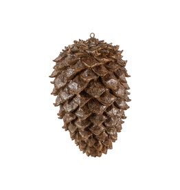Resin Pinecone with Glitter, Brown Large