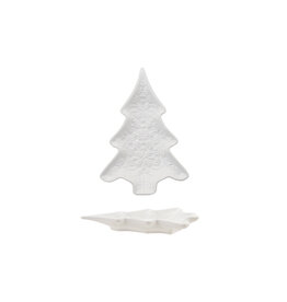 Ceramic Tree Shaped Dish, White