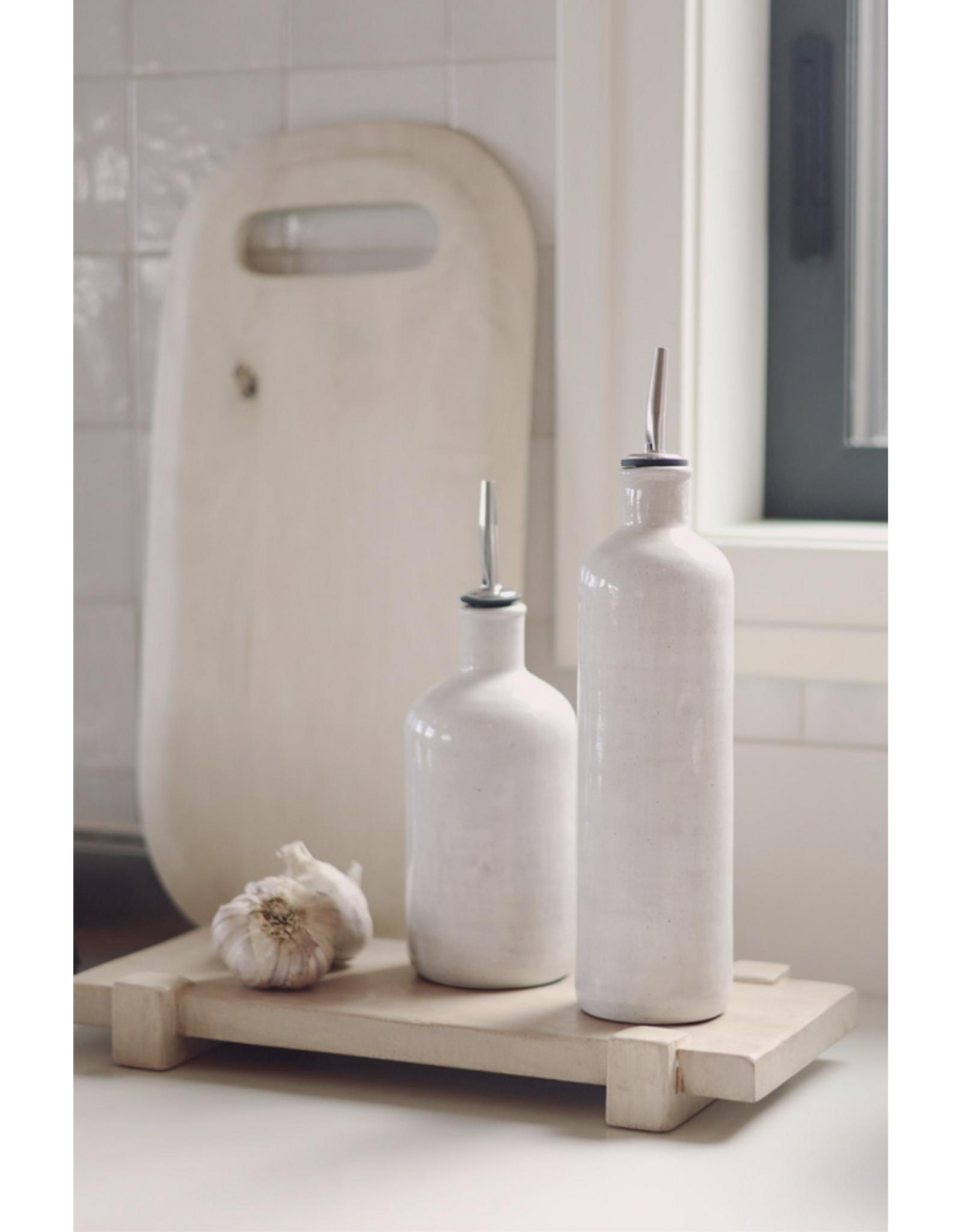 Drift Pedestal Tray S, Bleached