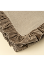 Velvet Ruffle Linen Throw, Chocolate