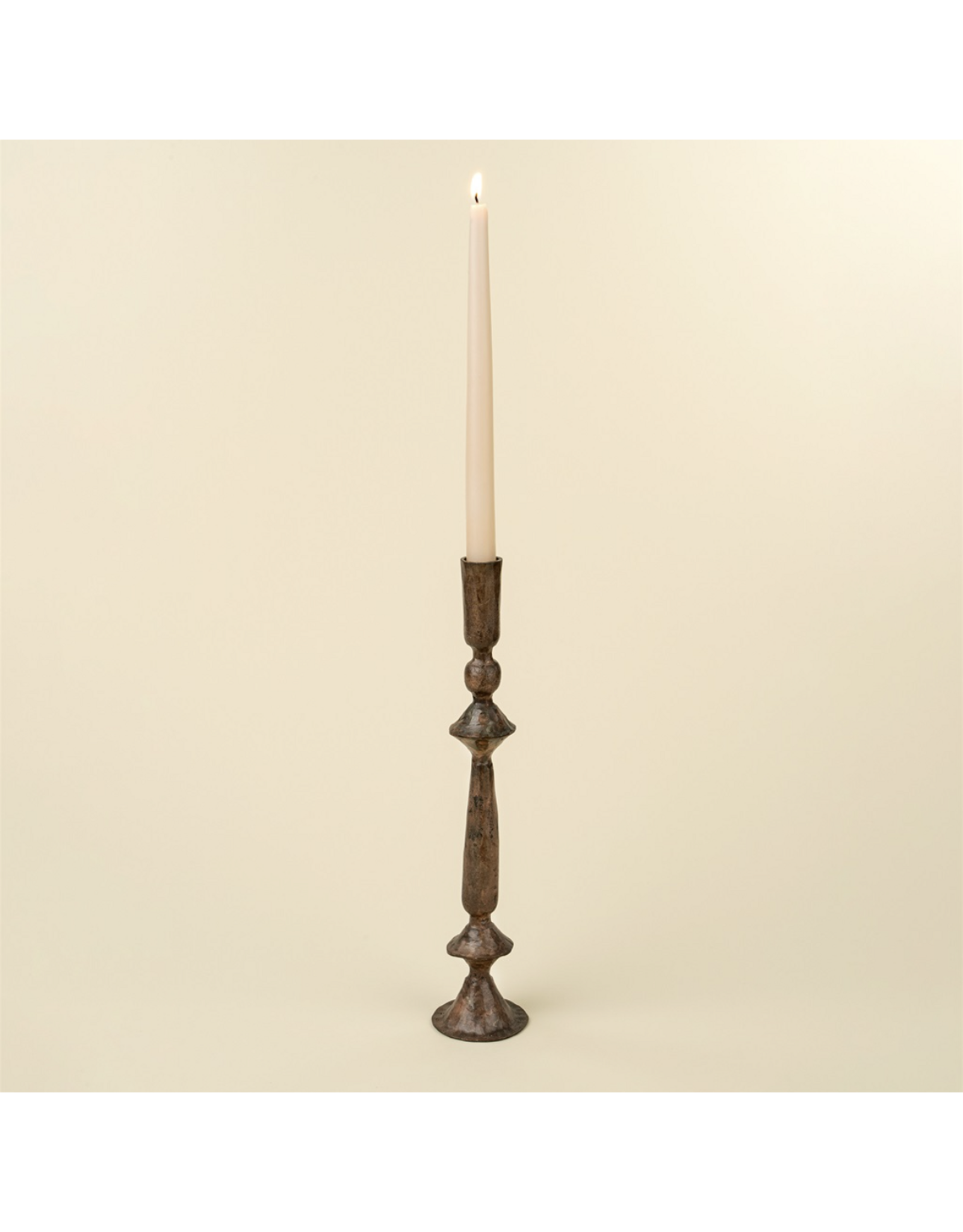 Petra Forged Candlestick L, Rustic Brass