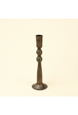 Caldera Forged Candlestick L, Rustic Brass