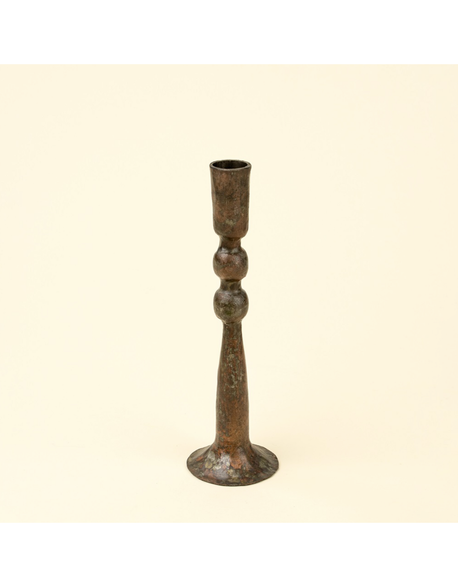 Caldera Forged Candlestick L, Rustic Brass