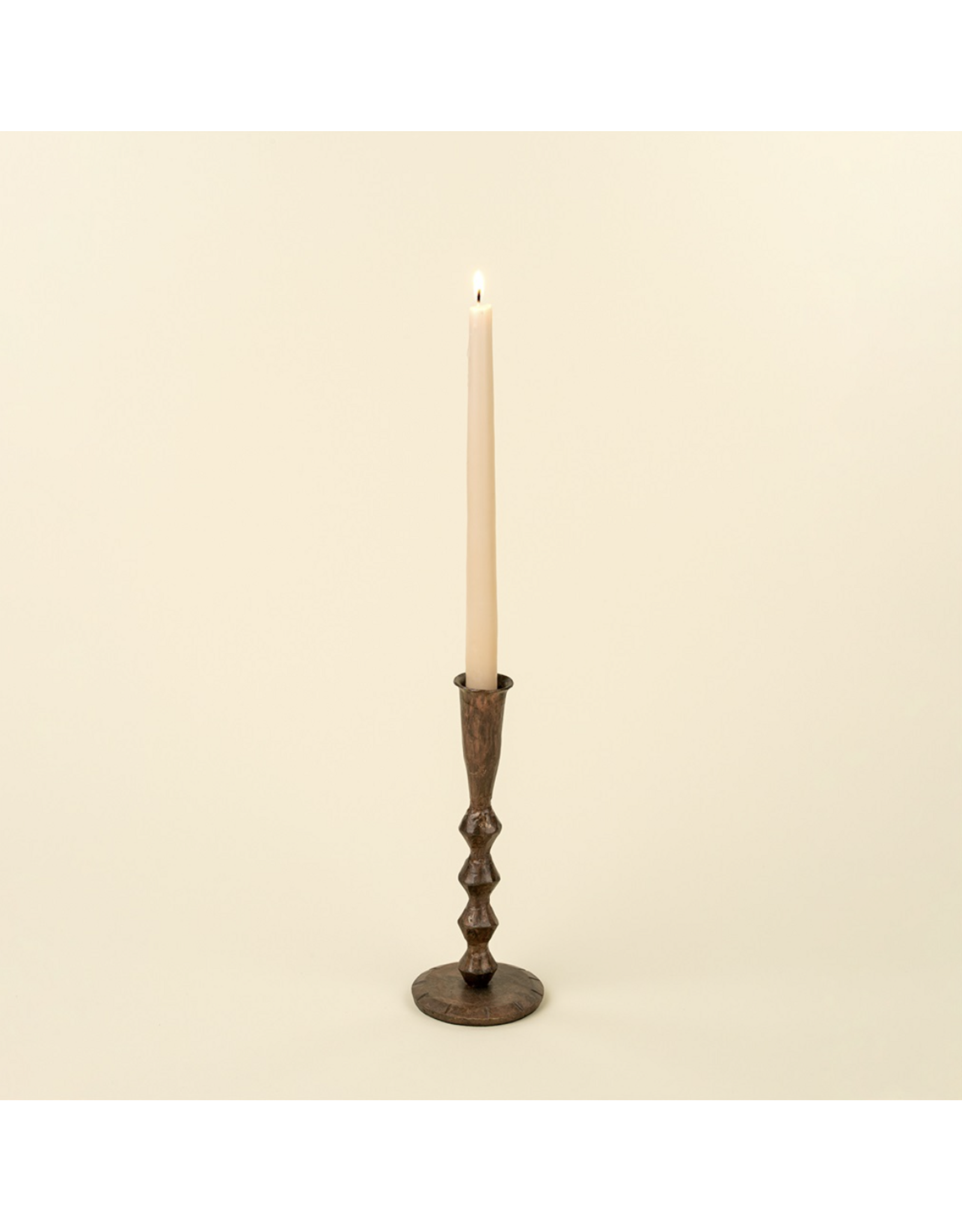 Ember Forged Candlestick L, Rustic Brass