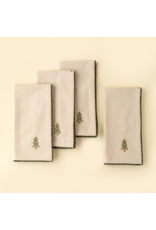 Festive Tree Embroidered Napkins S/4