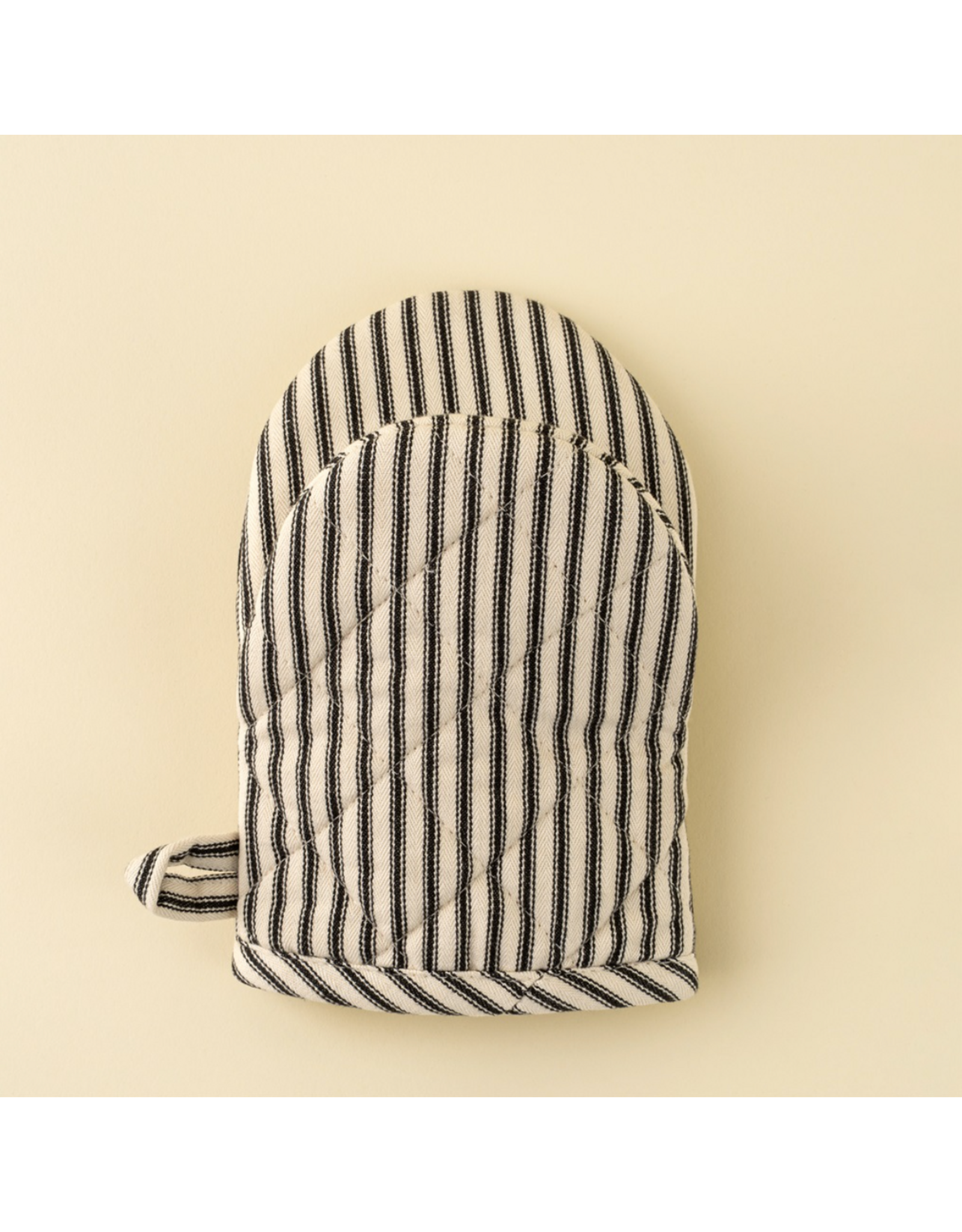 Black Ticking Oven Mitt