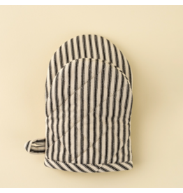 Black Ticking Oven Mitt