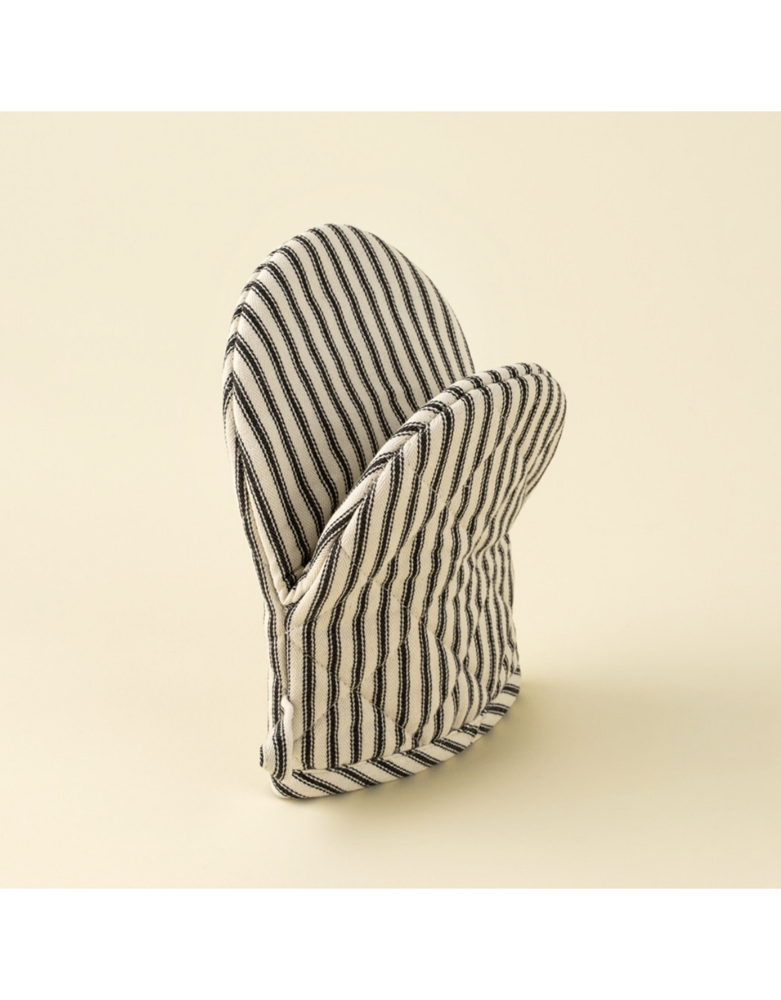 Black Ticking Oven Mitt