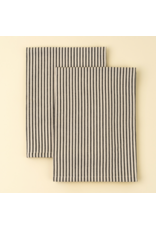 Black Ticking Tea Towels S/2