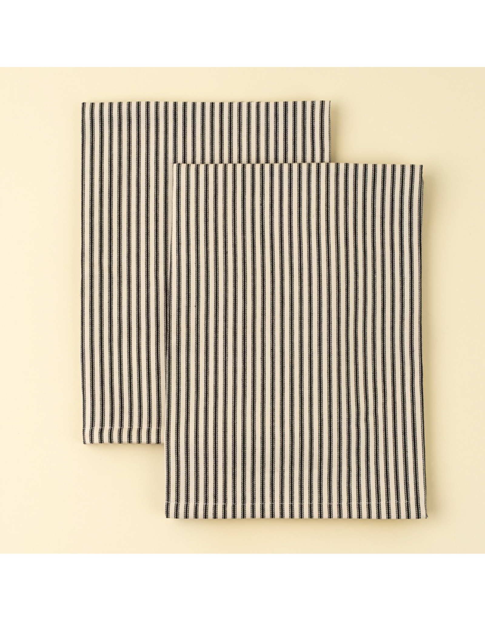 Black Ticking Tea Towels S/2