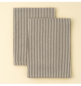 Black Ticking Tea Towels S/2