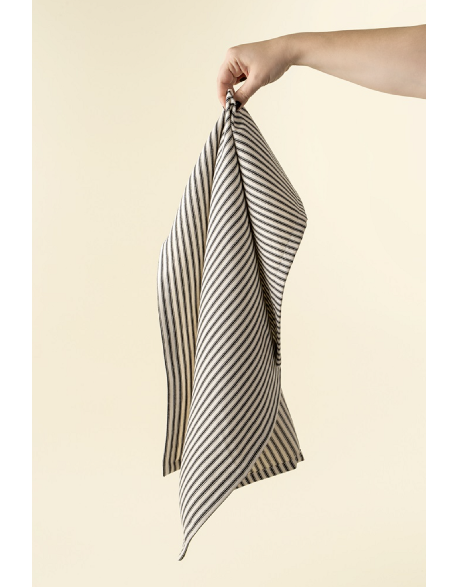 Black Ticking Tea Towels S/2