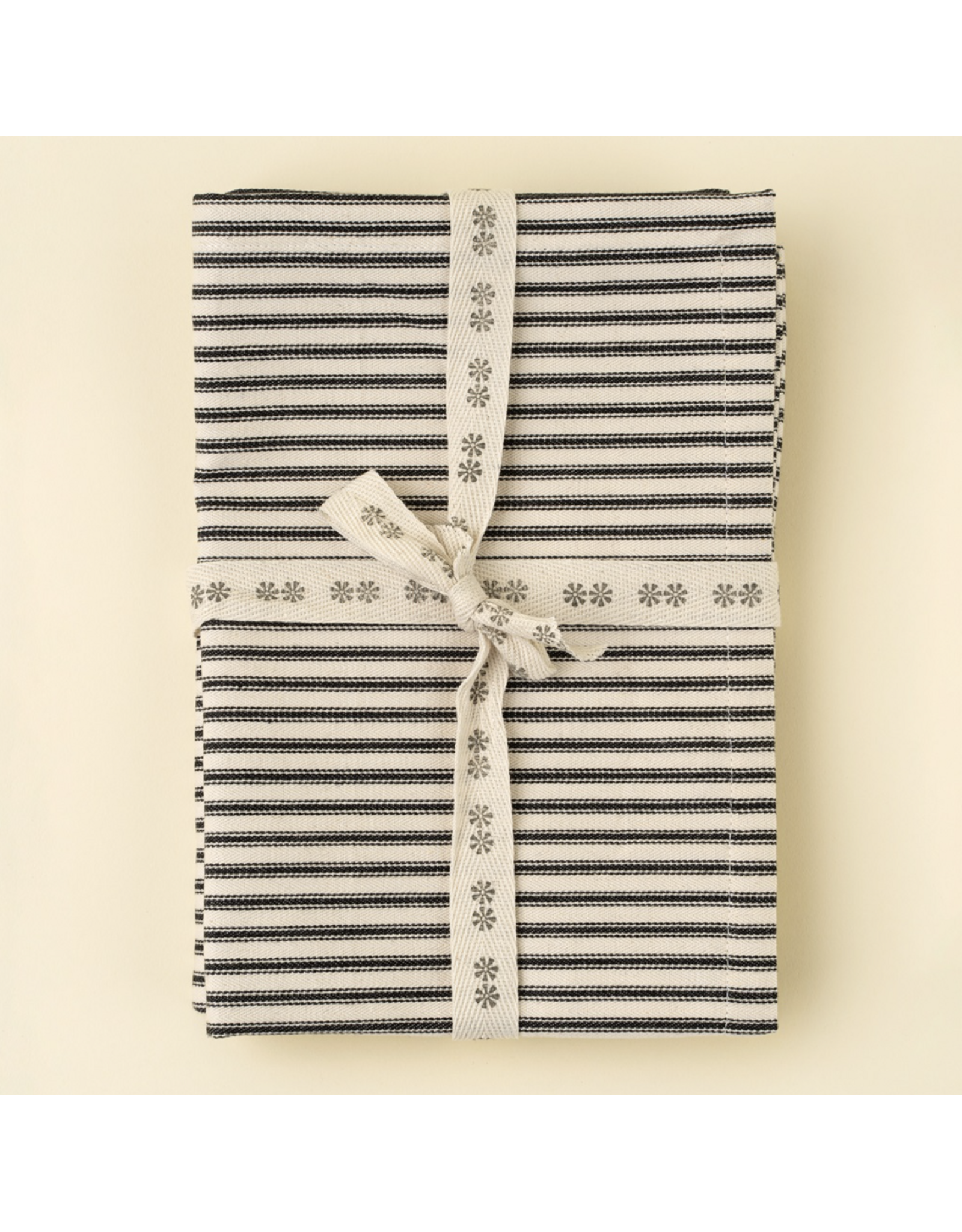 Black Ticking Tea Towels S/2