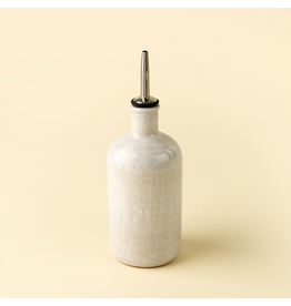 Stoneware Vinegar Cruet, Rustic White