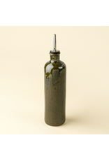 Stoneware Olive Oil Cruet, Deep Green