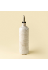Stoneware Olive Oil Cruet, Rustic White