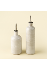 Stoneware Olive Oil Cruet, Rustic White