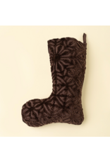Velvet Cutwork Stocking, Sangria
