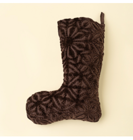 Velvet Cutwork Stocking, Sangria