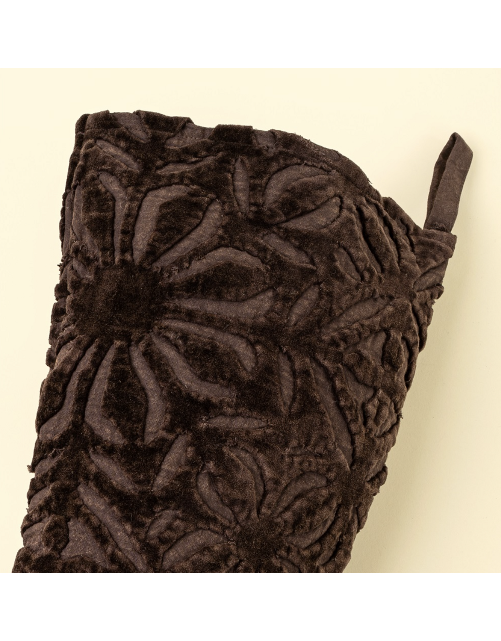 Velvet Cutwork Stocking, Sangria