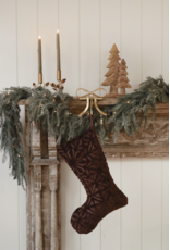 Velvet Cutwork Stocking, Sangria