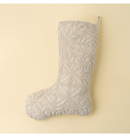 Velvet Cutwork Stocking, Ivory