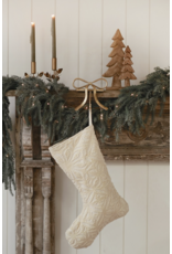 Velvet Cutwork Stocking, Ivory