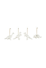 Stoneware Dinosaur Ornament, White, 4 Styles