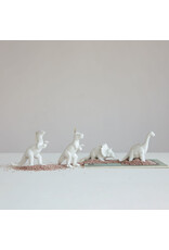 Stoneware Dinosaur Ornament, White, 4 Styles