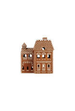 Hand-Painted Ceramic Gingerbread House with Embossed Design