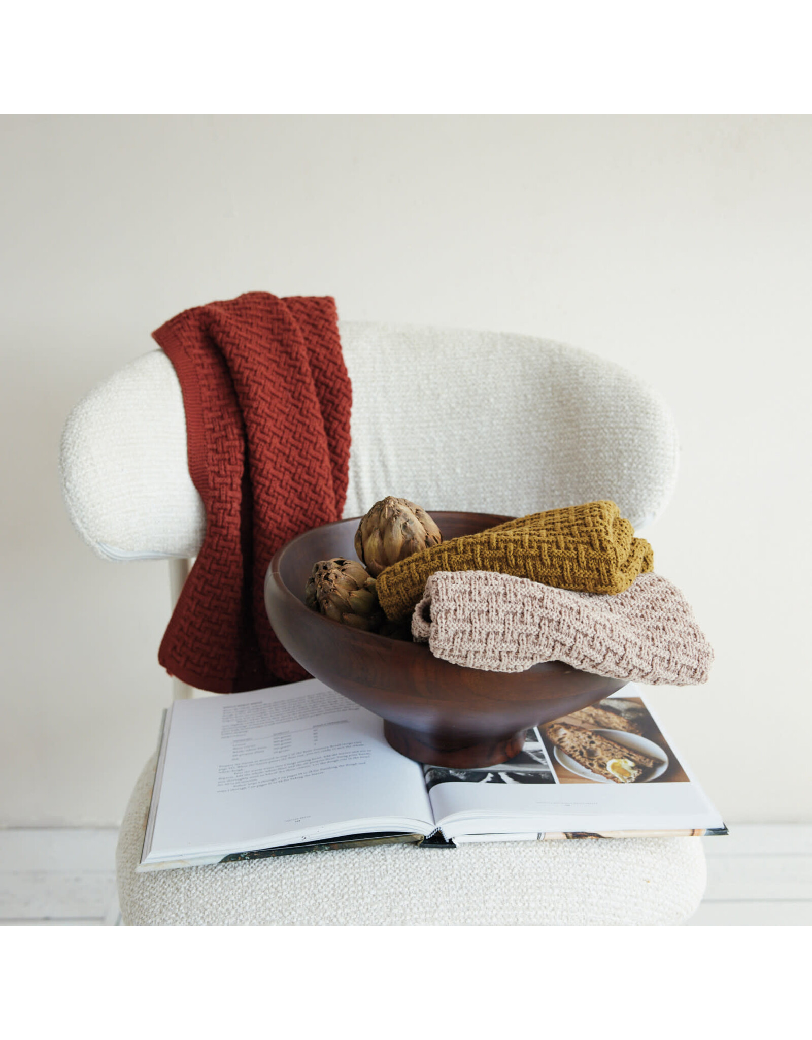 Cotton Knit Tea Towel, 3 Colours
