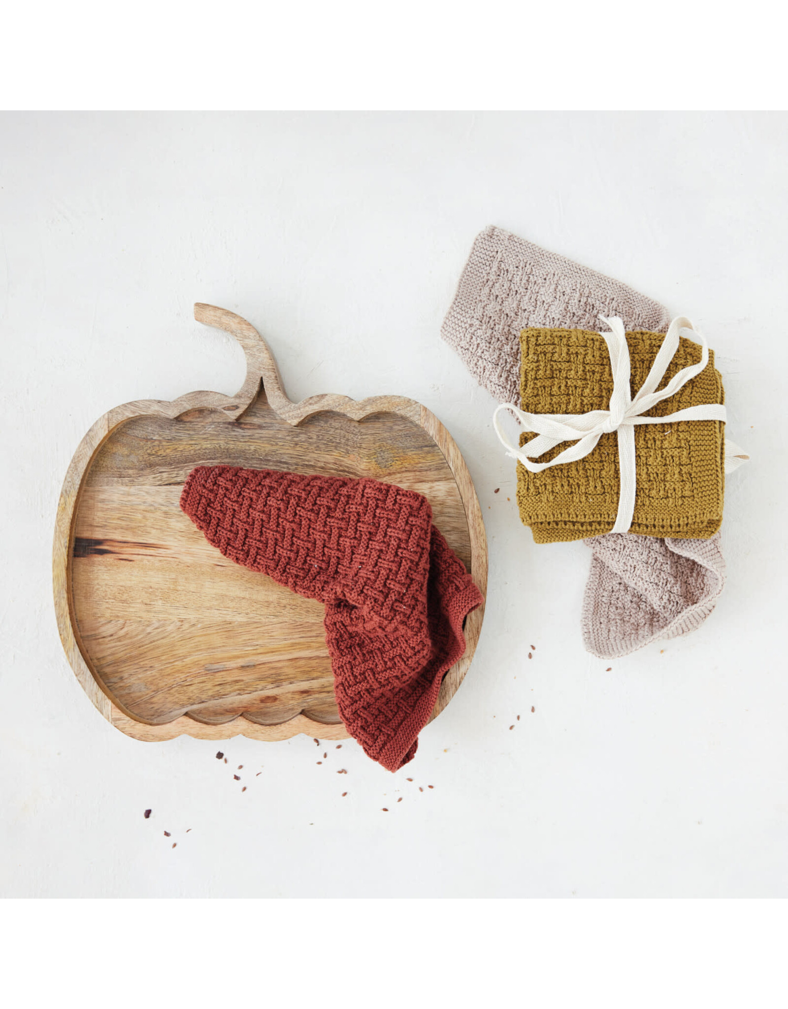 Cotton Knit Dish Cloths, S/3