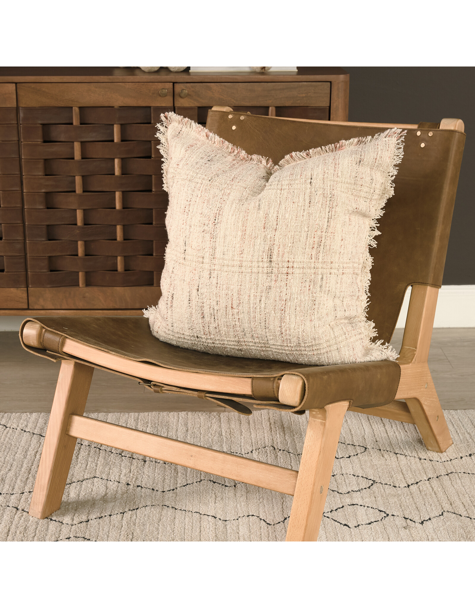 Fraye 22x22 Pillow, Oatmeal Multi-Tone