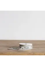 Black Cursive Writing Merry Christmas Ribbon