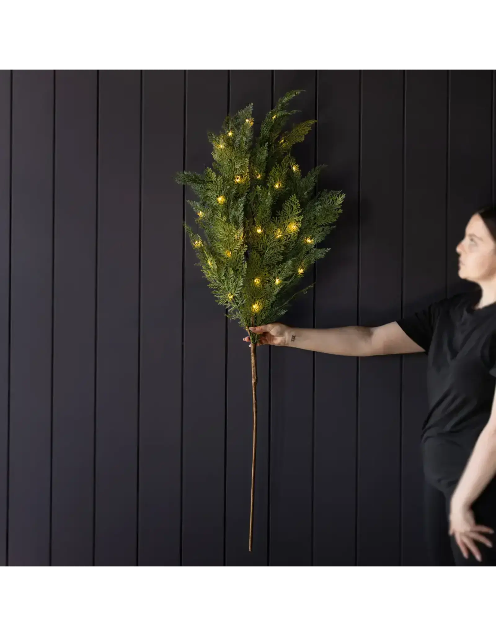 Cypress Leaf Full Real Touch Pre Lit Stems - 52"