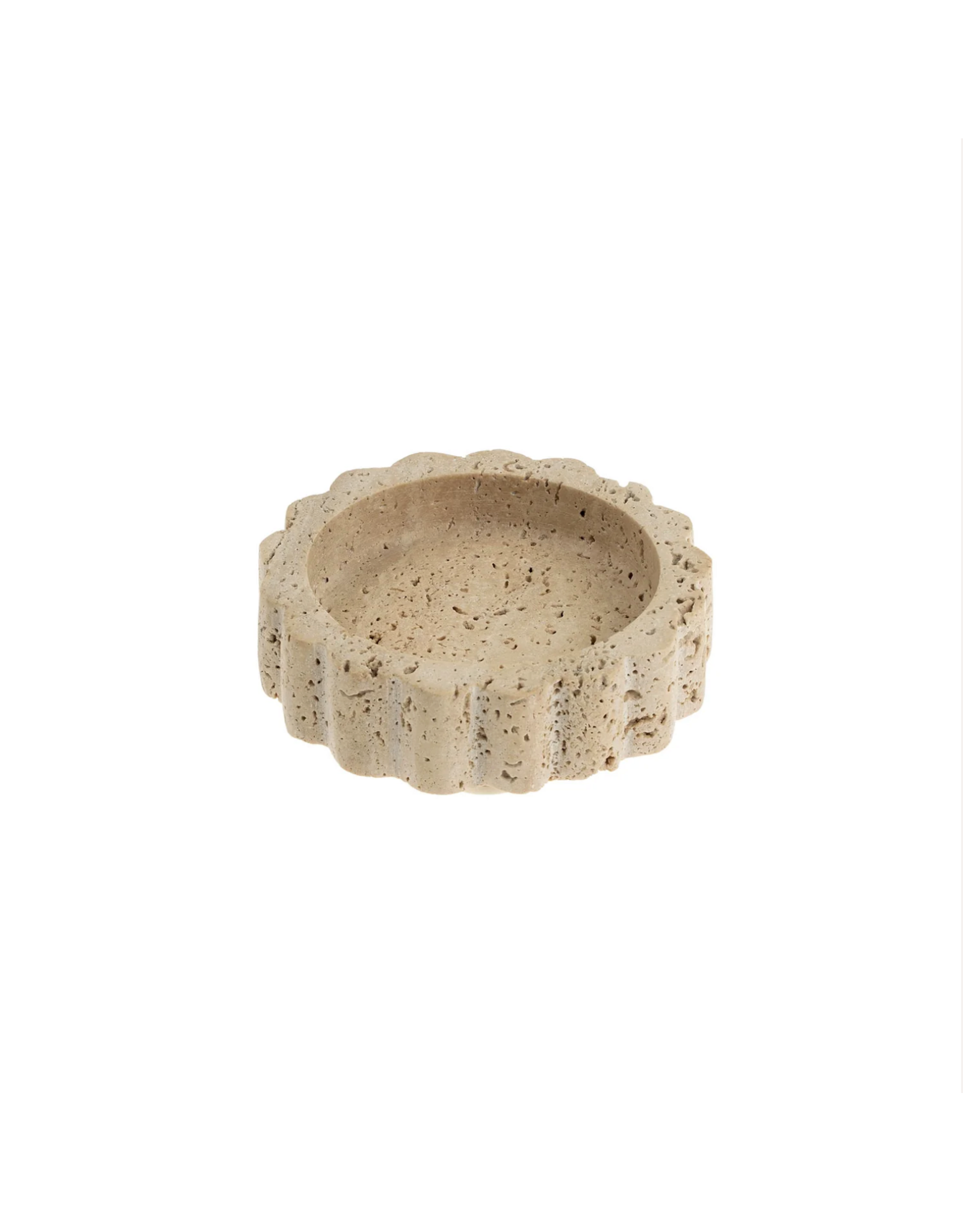 Travertine Scalloped Plate Small