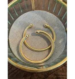 Twisted Open Bangle, Thick