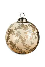 Etched Floral Pattern Ball Ornament