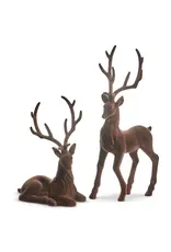 21" Brown Flocked Deer, Standing