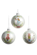 4" Nutcracker Suite Ball Ornament, S/3