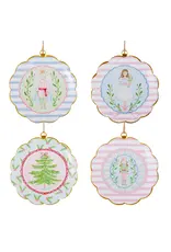 6" Pastel Nutcracker Scalloped Frame Ornament