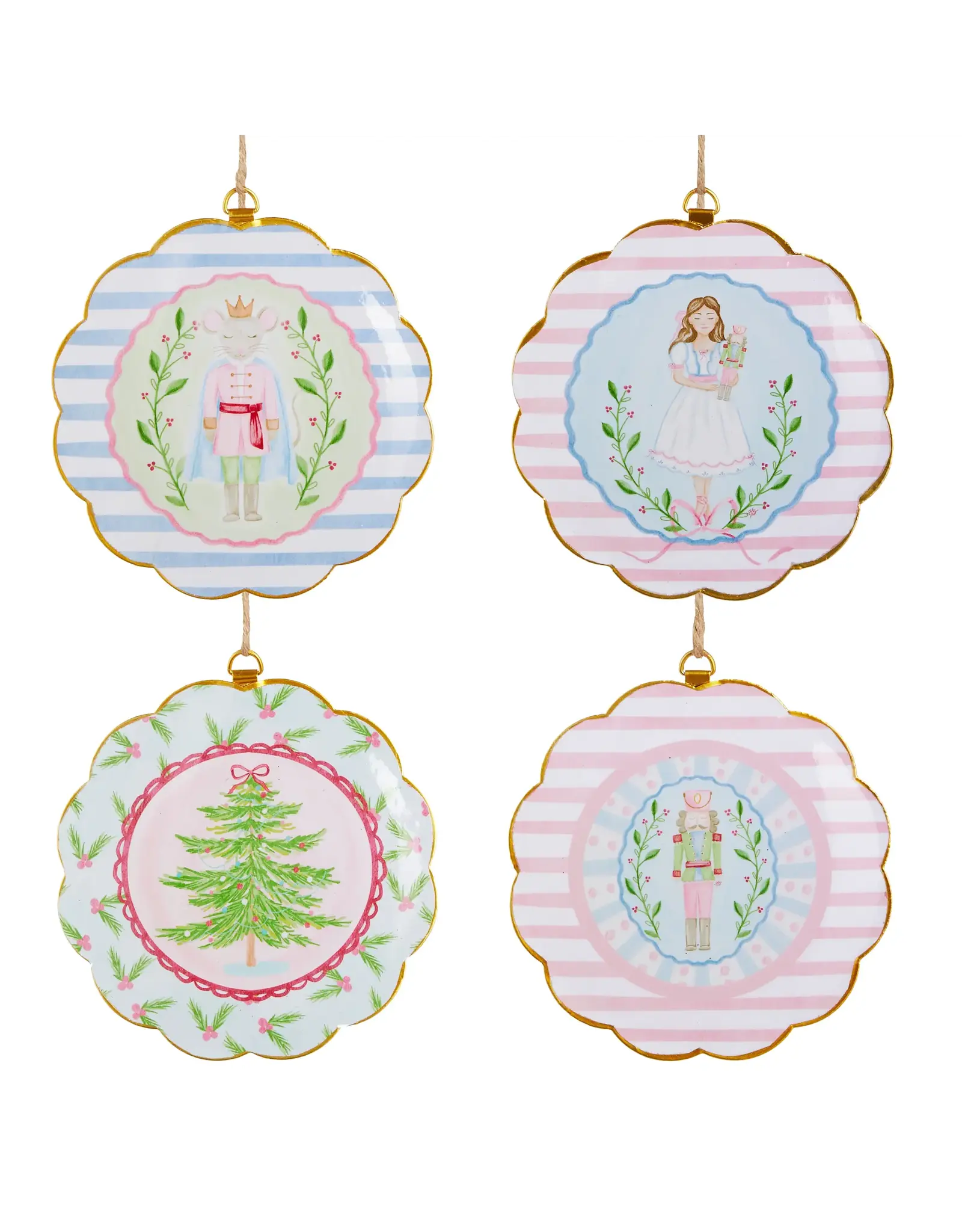 6" Pastel Nutcracker Scalloped Frame Ornament