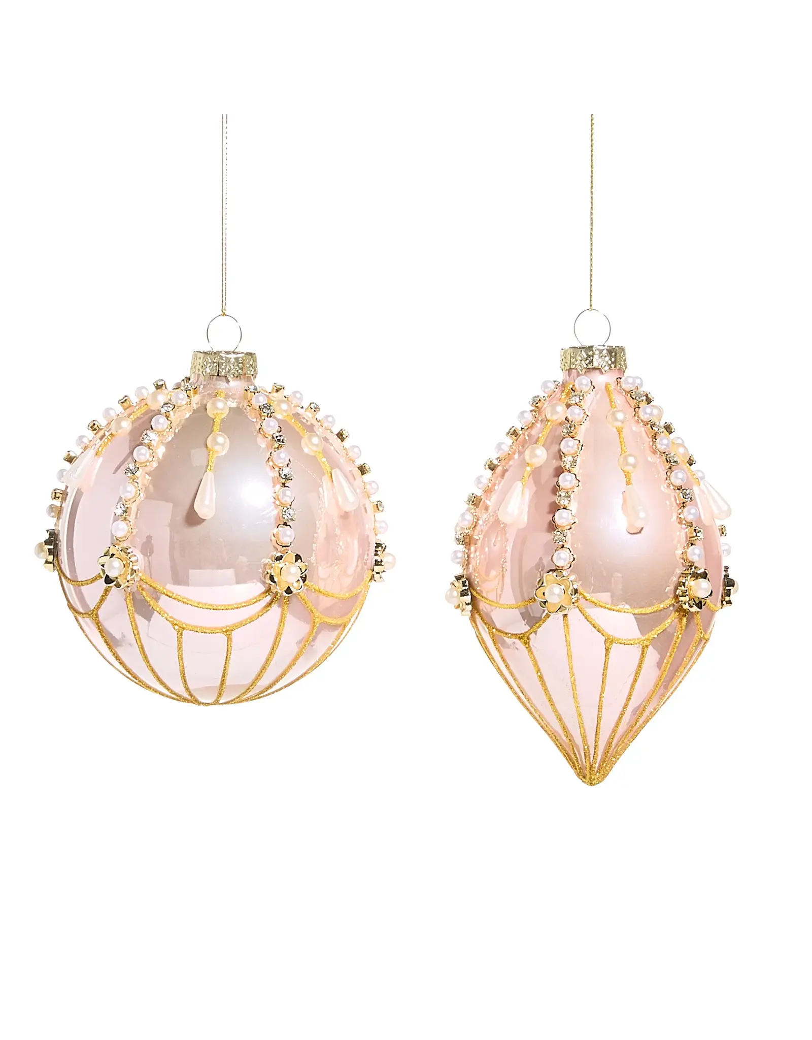 4.5" Pink and Pearl Fairground Ornament