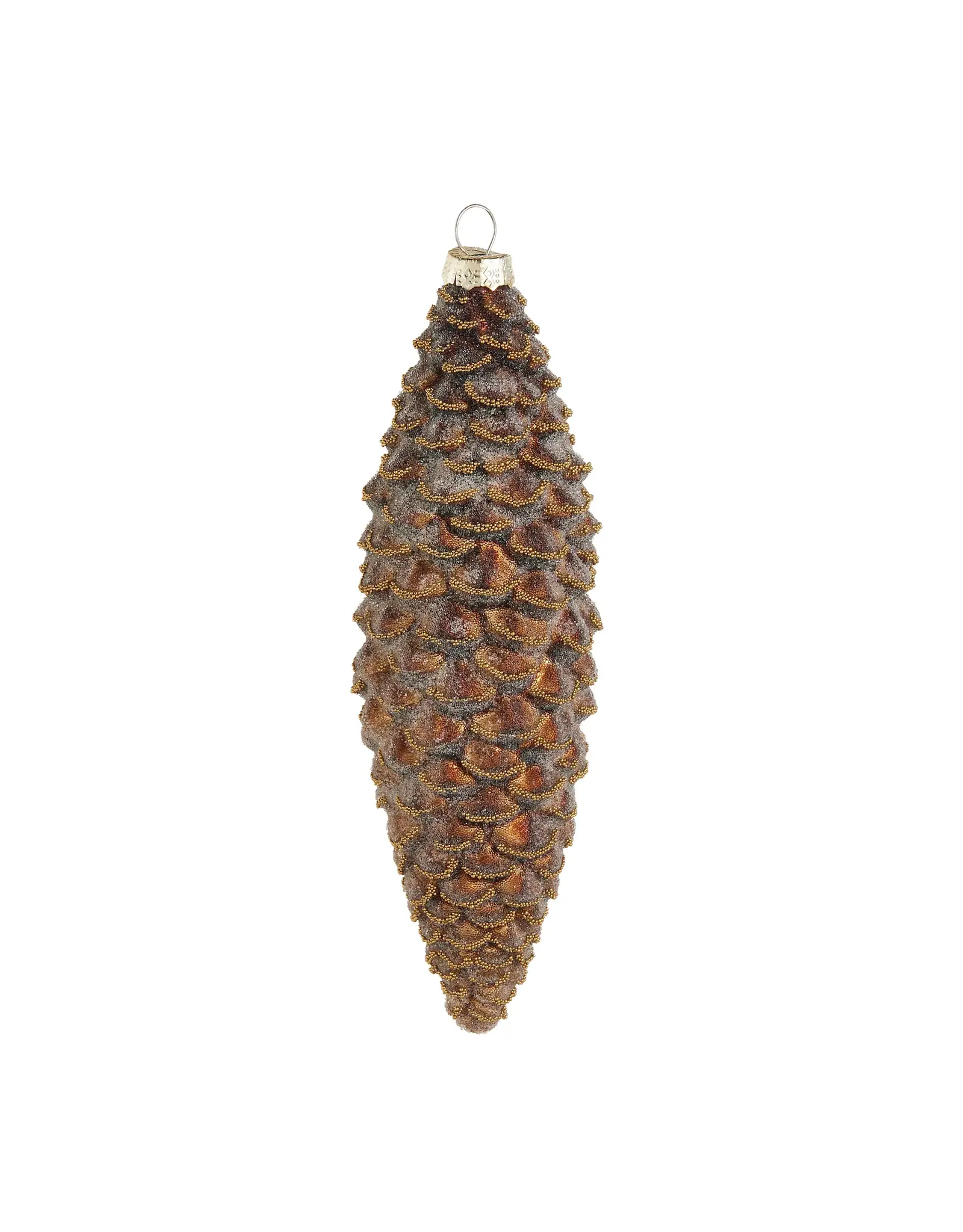 7.25" Flocked Pinecone Ornament
