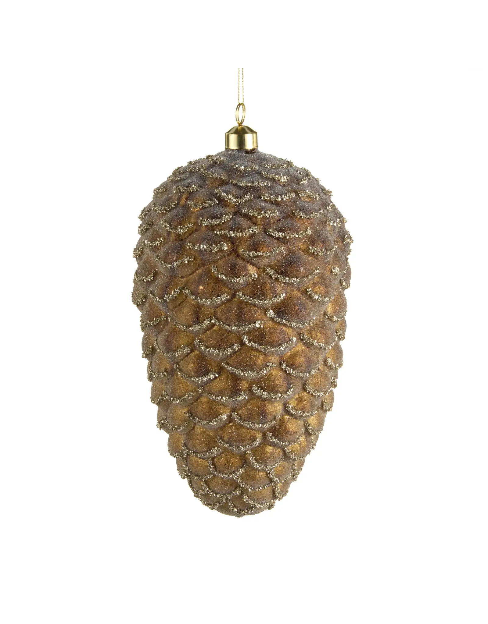 8.5" Iced Brown Pinecone Ornament