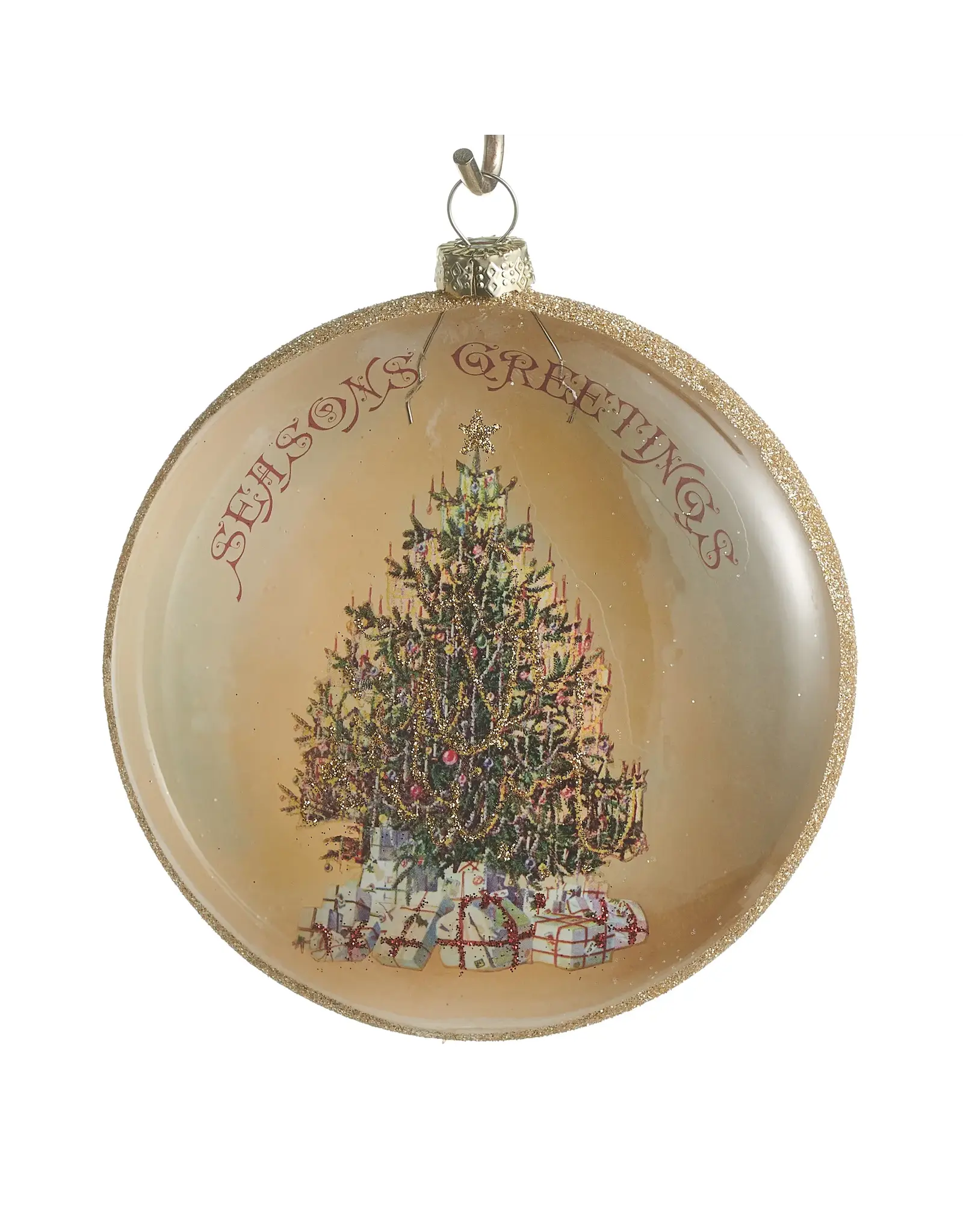 4.75" Season's Greetings Disc Ornament