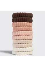 Recycled Fabric Ribbed Hair Elastics, Blush 10pc Set